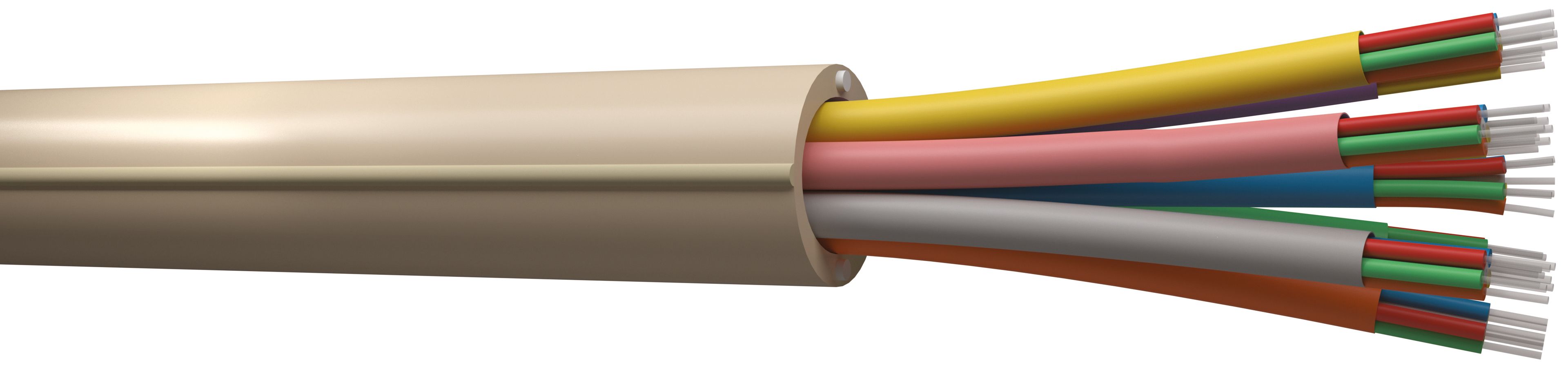 Câble fibre optique de rocade monomode G657 A2 – Gaine LSZH Ivoire