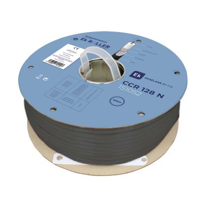 Câble Coaxial Ø6,8mm. Ame CCS 1,13mm. Tresse Aluminium 128 brins. Gaine PE Noire. BC 100m pour Ek ROLLER