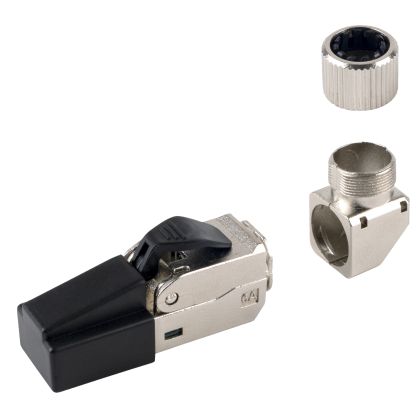 Plug RJ45 mâle sans outil blindé coudé 90° - Catégorie 6A