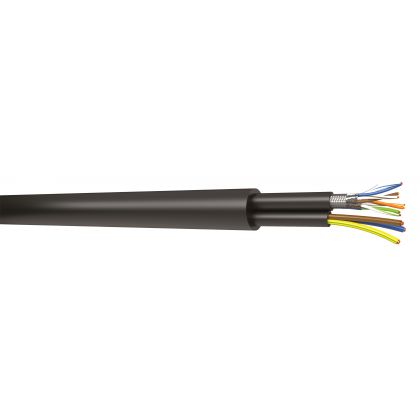 Câble Hybride 1 x AUDIOLAN6A + 3G2.50 - CAT6A - Gaine PVC noire - Touret de 1000m