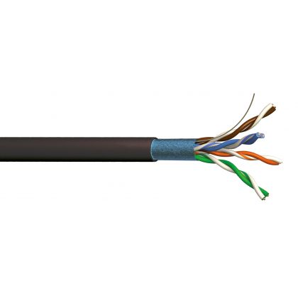 Câble AUDIOLAN souple 4 x 2 x AWG26 F/UTP CAT6 - Gaine PVC noire - Touret de 1000m
