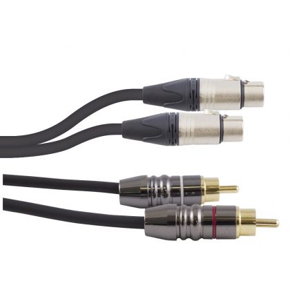 Cordon Audio asymétrique  2 x RCA mâles / 2 x XLR Femelles 3 pts NEUTRIK 