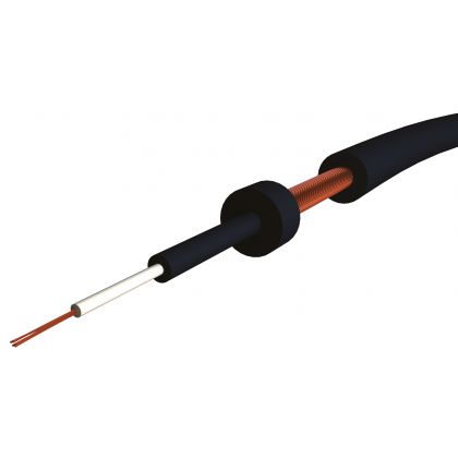Câble instrument 1 x0.22mm² souple blindage par guipage gaine PVC noire - Bobine de 100m