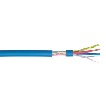 Câble composite (2x1.5 mm² + 2x(2x 5/10e)) Gaine sans halogène bleu 